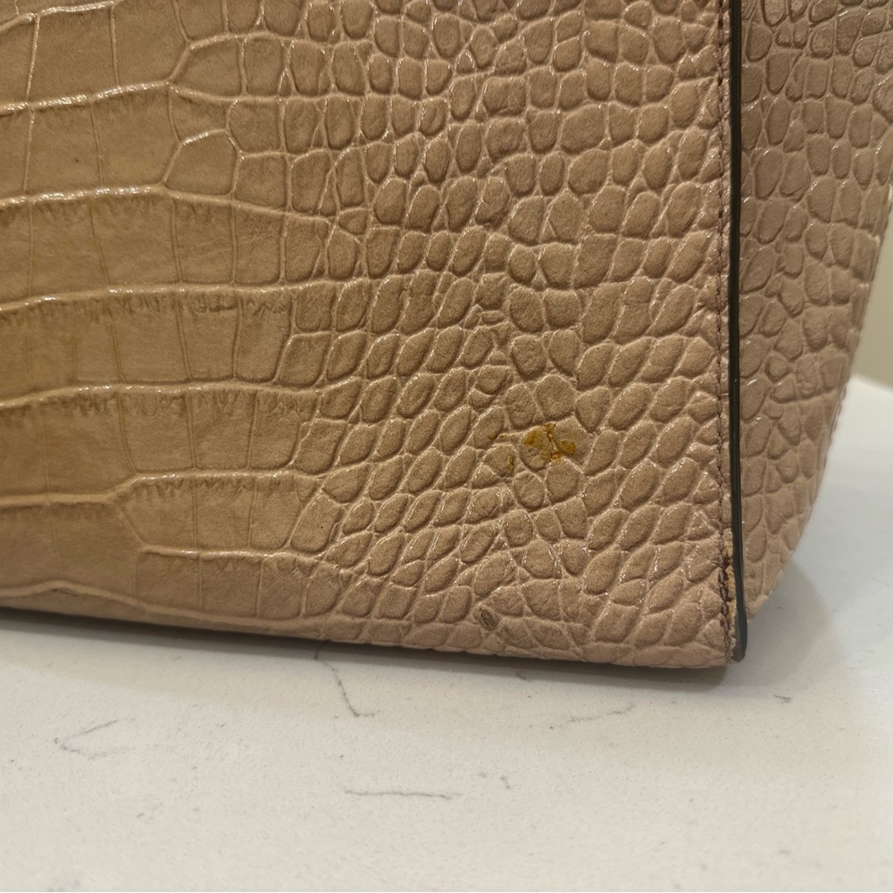 Kate Spade Croc-Embossed Tan Tote - Picture 8 of 9